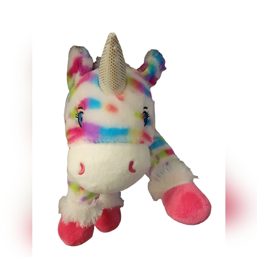 Sammie Kay Multicolor Plush Unicorn Stuffed Animal with Shimmering Horn